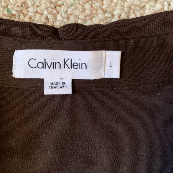 Calvin Klein Half Zip Sweater Brown Size Large - Picture 3 of 5